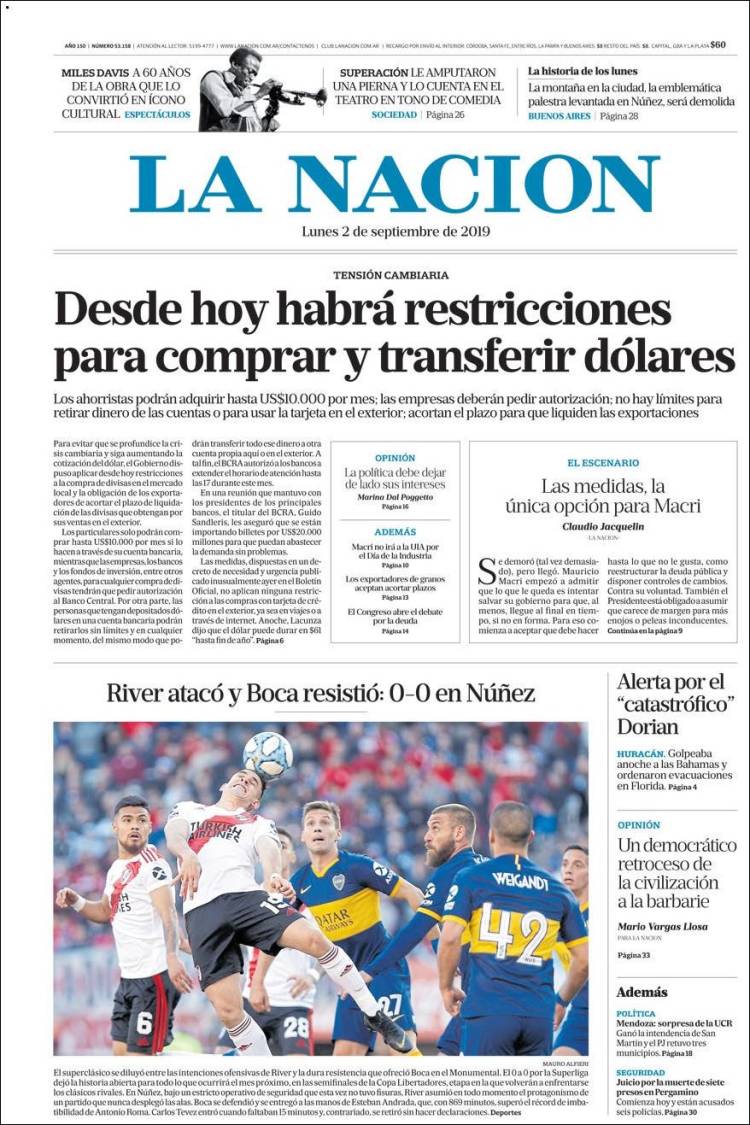 Une de Nacion 02.09.2019