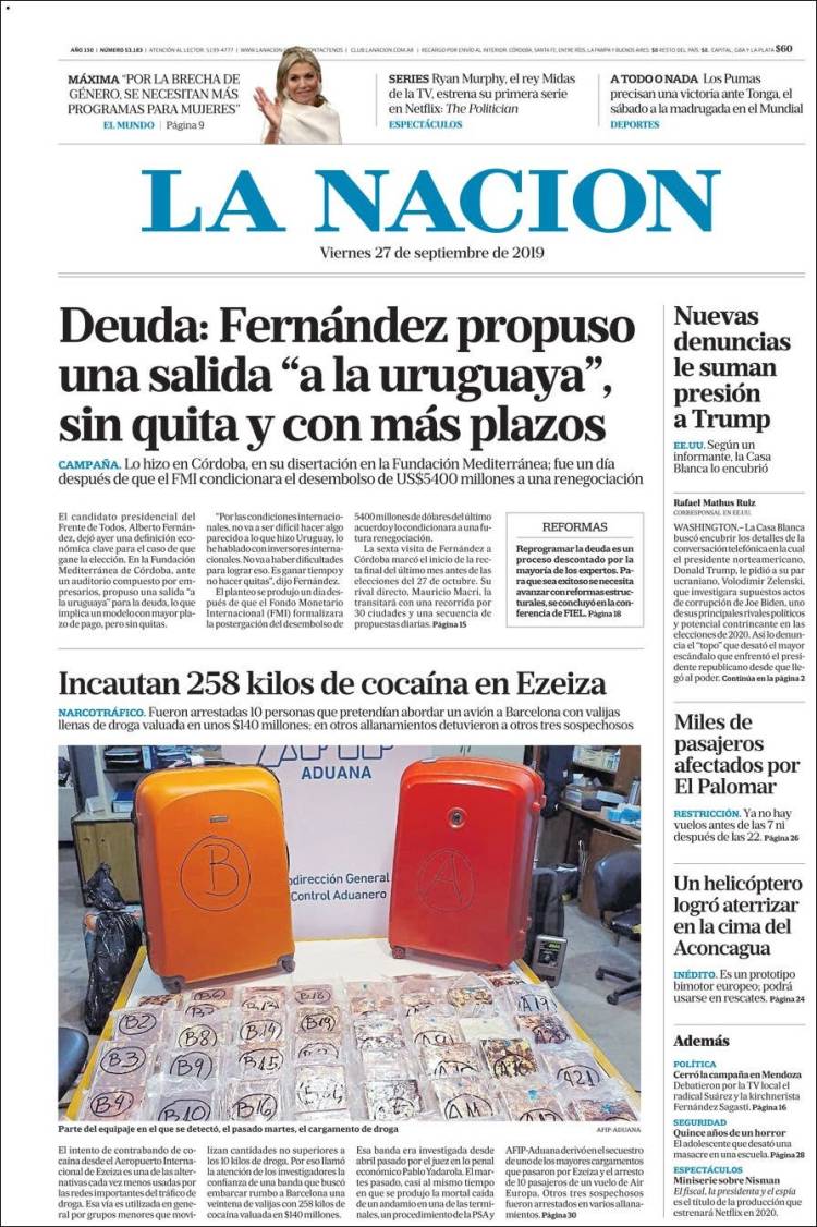Une de Nacion 27.09.2019