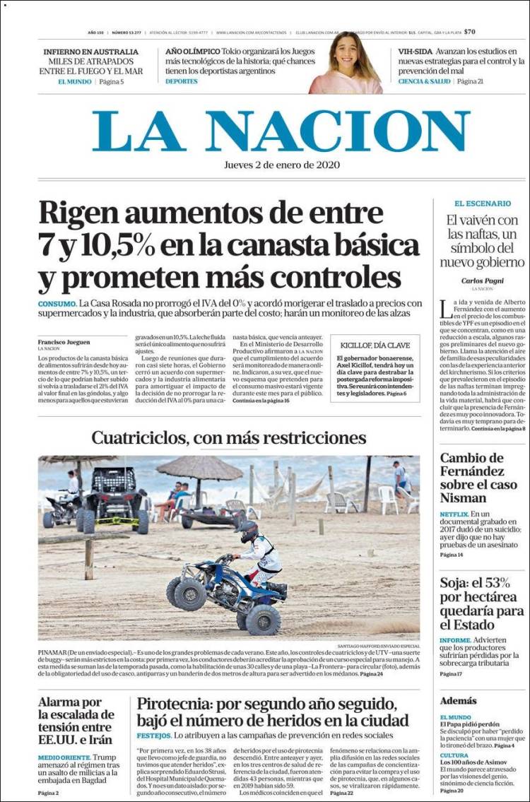 Une de Nacion 02.01.2020