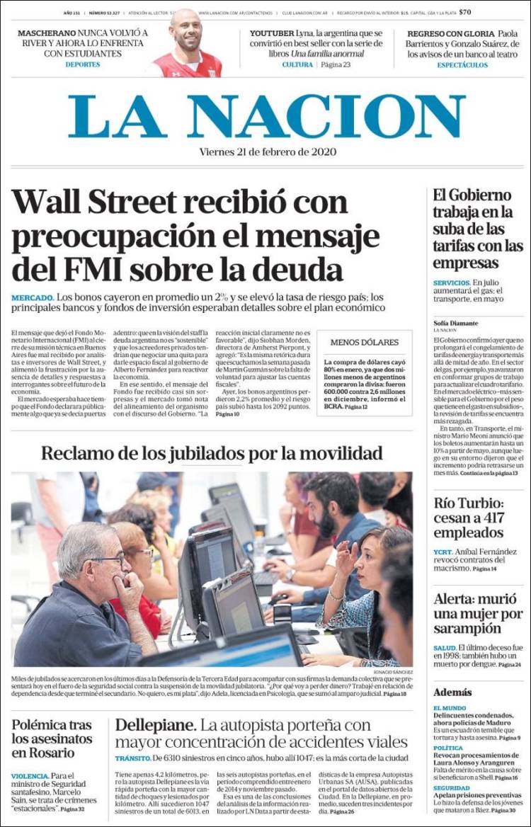 Une de Nacion 21.02.2020