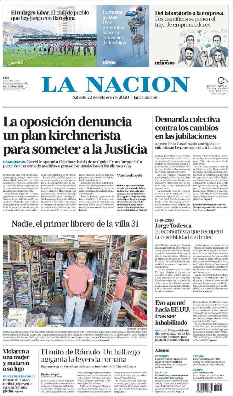 Une de Nacion 22.02.2020