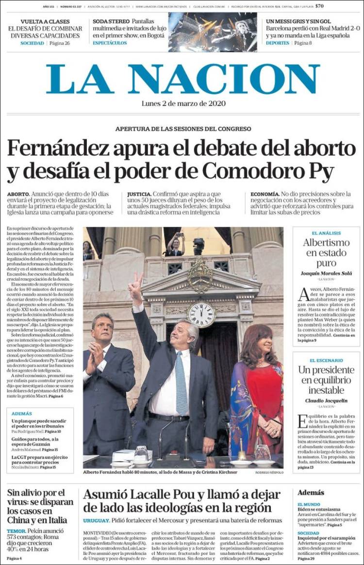 Une de Nacion 02.03.2020
