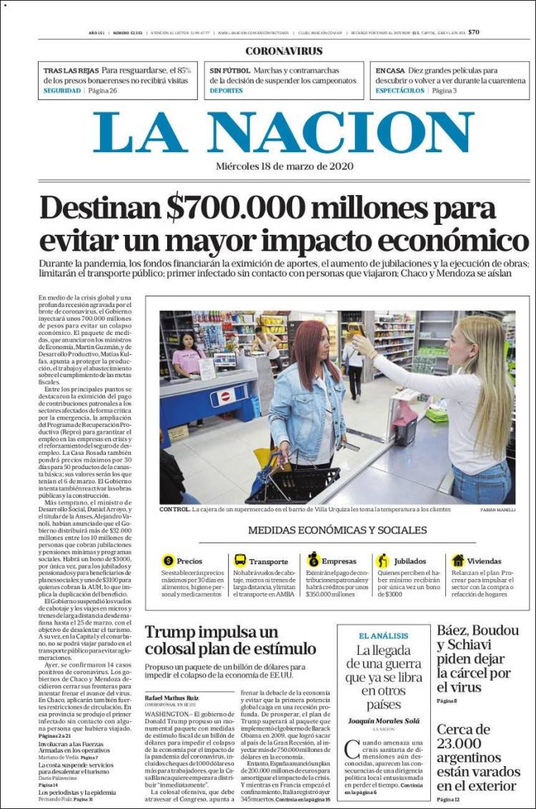 Une de Nacion 18.03.2020