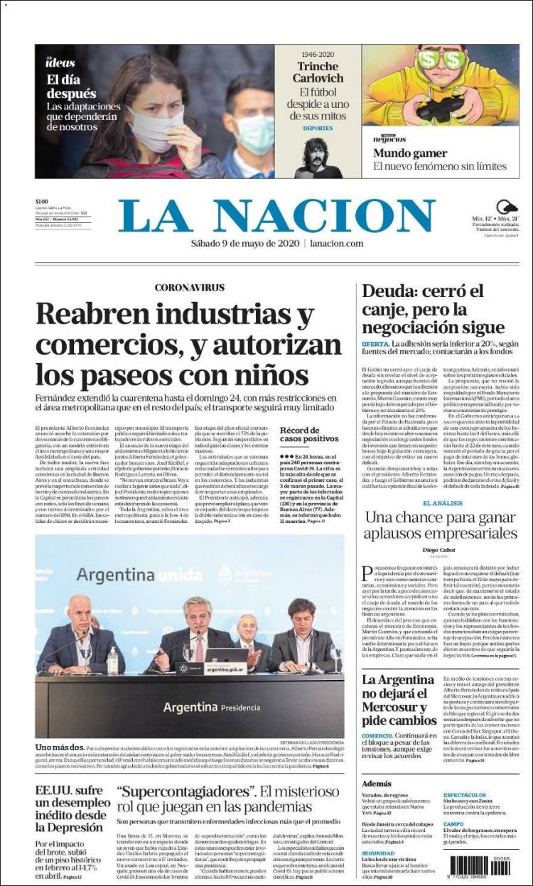 Une de Nacion 09.05.2020