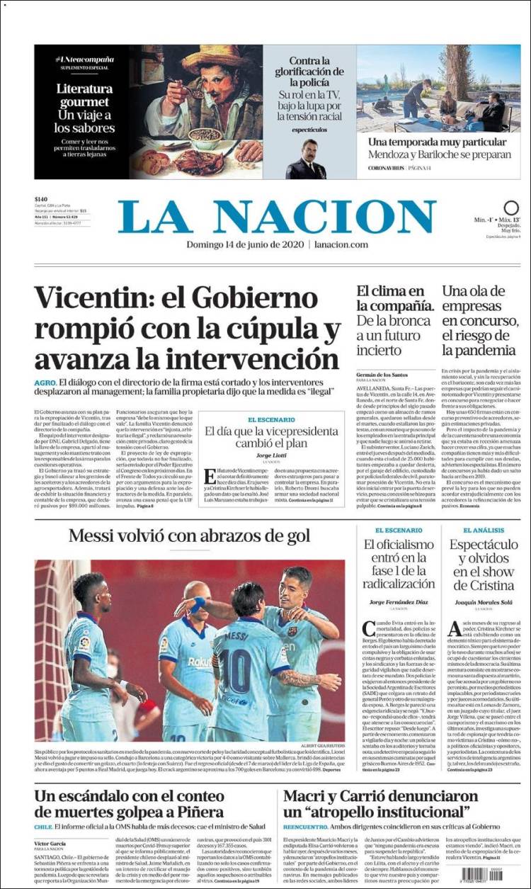 Une de Nacion 14.06.2020
