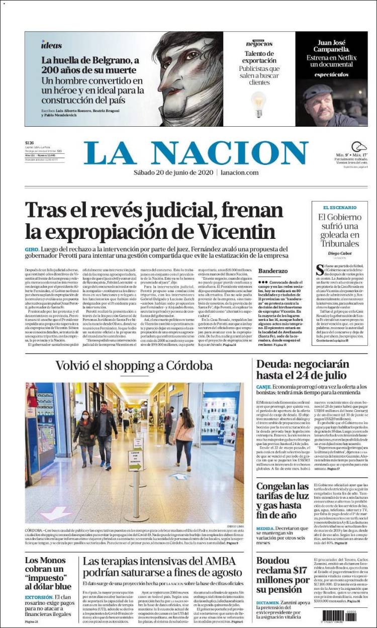 Une de Nacion 20.06.2020