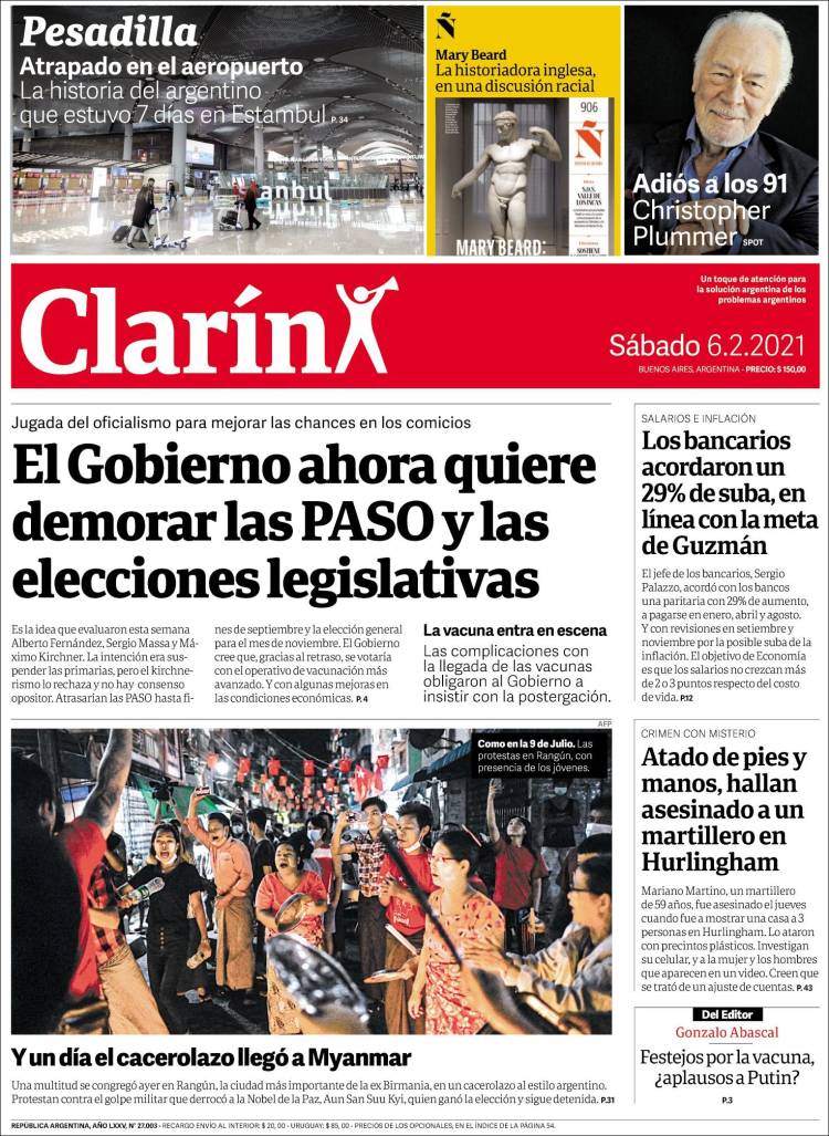 Une de Clarin 06.02.2021